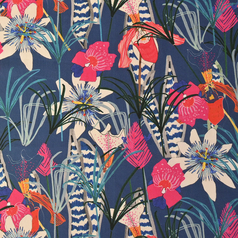 Mood Exclusive Enigmatic Flora Antiqued Navy Cotton Lawn