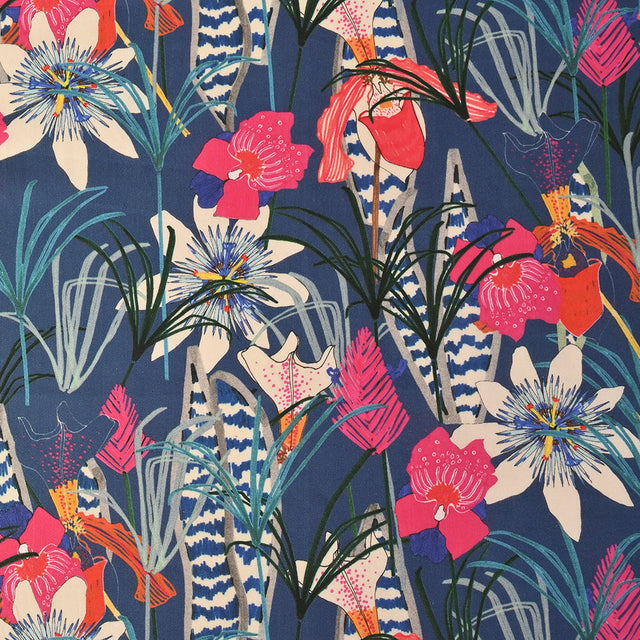 Mood Exclusive Enigmatic Flora Antiqued Navy Cotton Lawn