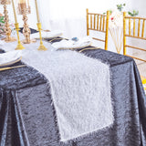 Shaggy Plush Fringe Table Runner 13x108 White