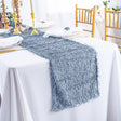 Shaggy Plush Fringe Table Runner 13x108 Dusty Blue