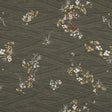 Stretch Cotton Sateen - Olive Zig Zag Stripes and Florals - Cultivation of Gratification Print - Mood Exclusive Avenable Collection