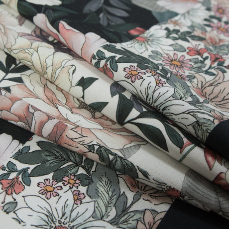 Mood Exclusive La Vie en Rose Black Stretch Cotton Sateen