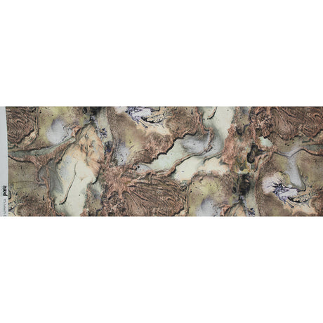 Stretch Cotton Sateen - Pale Green and Beige Abstract - Mission to Mars Print - Mood Exclusive Avenable Collection
