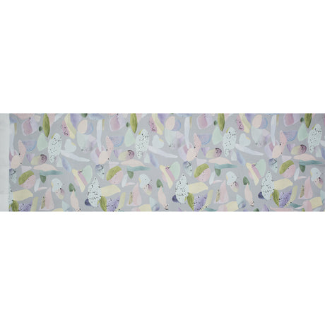 Stretch Cotton Sateen - Silver and Multicolor Abstract Spots - Dappled Duende Print - Mood Exclusive Avenable Collection
