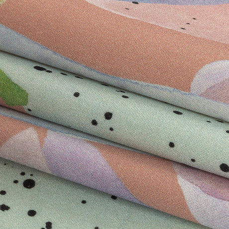 Stretch Cotton Sateen - Pink and Multicolor Abstract Spots - Dappled Duende Print - Mood Exclusive Avenable Collection