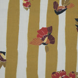 Cotton Poplin - Flowers over Mustard Yellow Stripes - Flores de Vitalidad Print - Mood Exclusive Avenable Collection