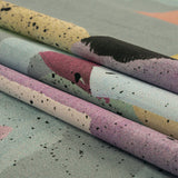 Cotton Poplin - Gray and Multicolor Abstract - Purple Haze Print - Mood Exclusive Avenable Collection