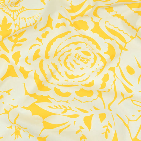 Cotton Poplin - Yellow Floral - Implicacion de la Sinceridad Print - Mood Exclusive Avenable Collection