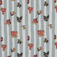 Cotton Poplin - Flowers over Gray Stripes - Flores de Vitalidad Print - Mood Exclusive Avenable Collection