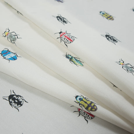 Cotton Poplin - Rainbow Insects on White - The Jitterbugs Print - Mood Exclusive Avenable Collection