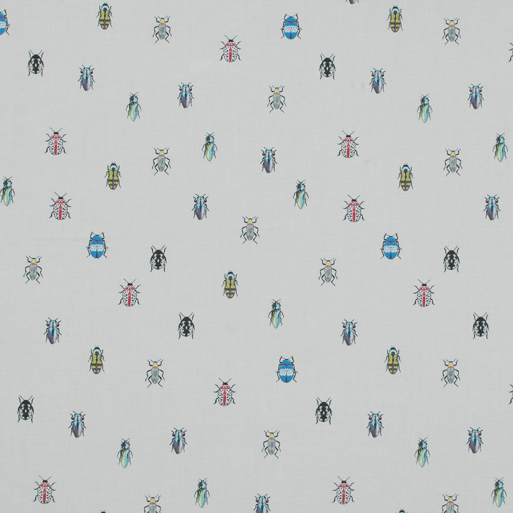 Cotton Poplin - Rainbow Insects on White - The Jitterbugs Print - Mood Exclusive Avenable Collection