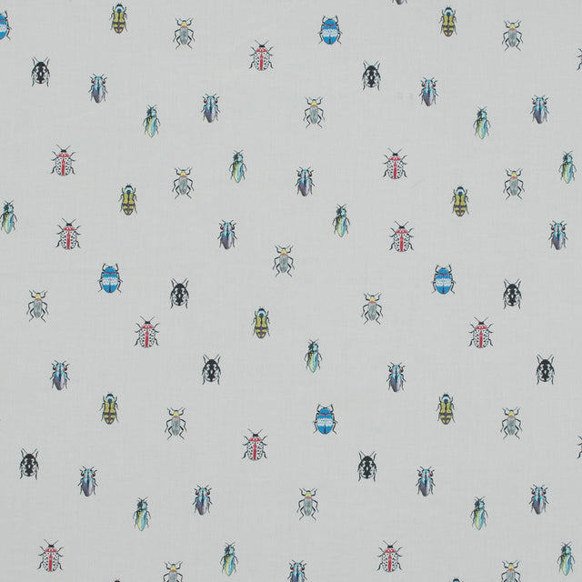 Cotton Poplin - Rainbow Insects on White - The Jitterbugs Print - Mood Exclusive Avenable Collection