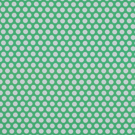 Cotton Poplin - Green and White Polka Dots - Dipping Dots Print - Mood Exclusive Avenable Collection