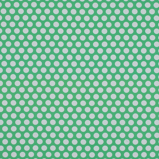 Cotton Poplin - Green and White Polka Dots - Dipping Dots Print - Mood Exclusive Avenable Collection