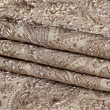 Gold and Rose Gold Luxury Paisley Metallic Brocade