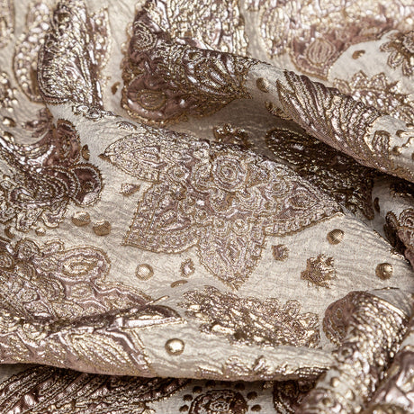 Gold and Rose Gold Luxury Paisley Metallic Brocade