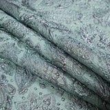 Rose Gold and Seafoam Luxury Paisley Metallic Brocade