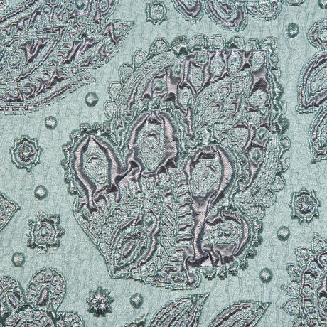 Rose Gold and Seafoam Luxury Paisley Metallic Brocade