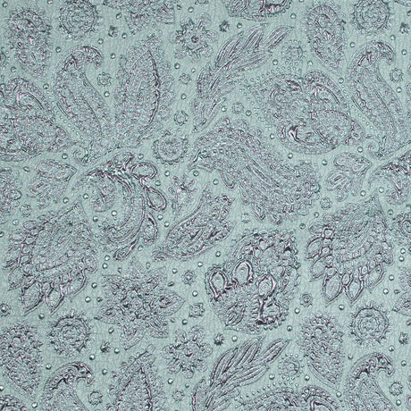 Rose Gold and Seafoam Luxury Paisley Metallic Brocade