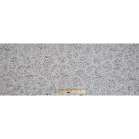 Rose Gold and Silver Luxury Paisley Metallic Brocade