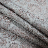 Rose Gold and Silver Luxury Paisley Metallic Brocade