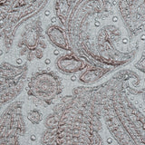 Rose Gold and Silver Luxury Paisley Metallic Brocade