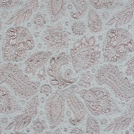 Rose Gold and Silver Luxury Paisley Metallic Brocade