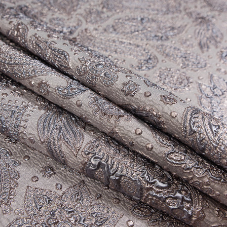 Rose Gold and Beige Luxury Paisley Metallic Brocade