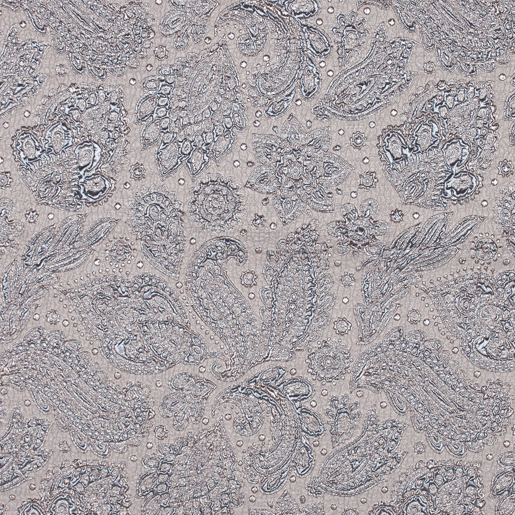 Rose Gold and Beige Luxury Paisley Metallic Brocade