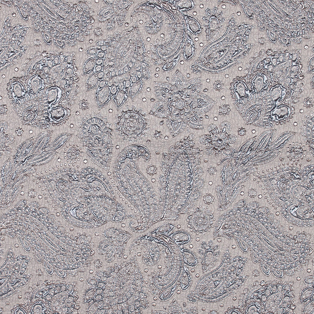 Rose Gold and Beige Luxury Paisley Metallic Brocade