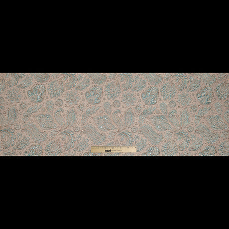 Mint and Gold Luxury Paisley Metallic Brocade