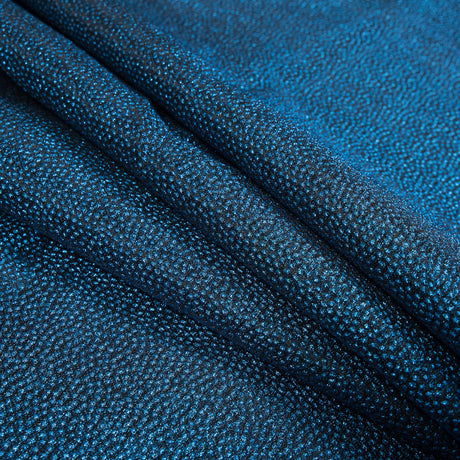 Metallic Blue and Black Cheetah Spotted Luxury Brocade