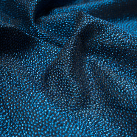 Metallic Blue and Black Cheetah Spotted Luxury Brocade