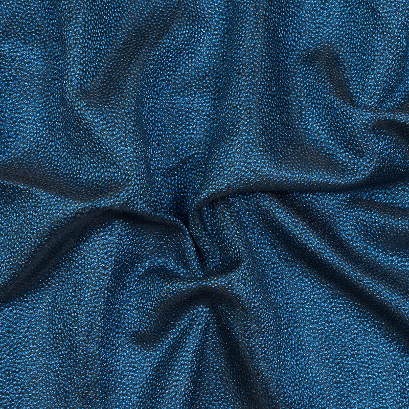 Metallic Blue and Black Cheetah Spotted Luxury Brocade