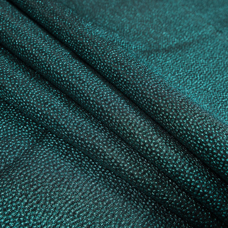 Metallic Teal and Black Cheetah Spotted Luxury Brocade