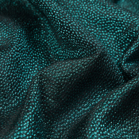 Metallic Teal and Black Cheetah Spotted Luxury Brocade