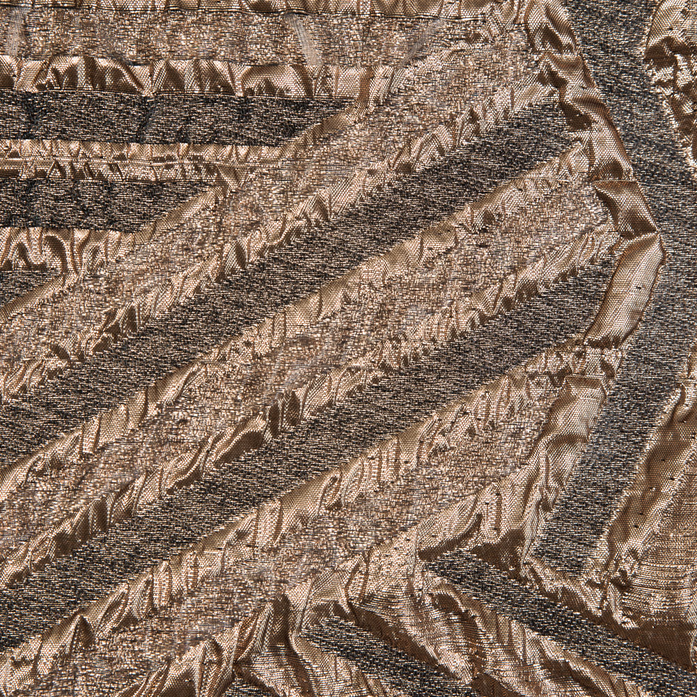 Charcoal and Gold Luxury Geometric Metallic Brocade