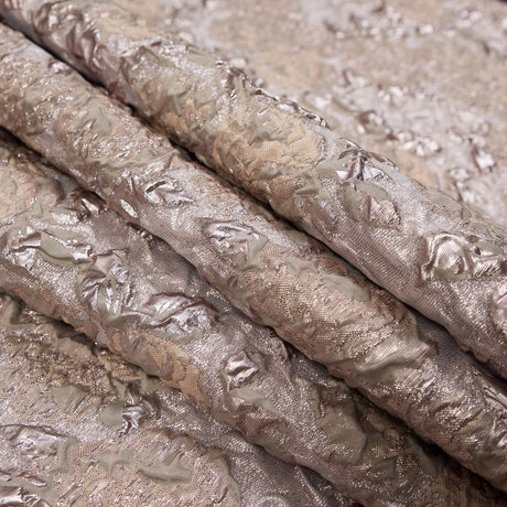 Beige and Rose Gold Luxury Floral Metallic Brocade
