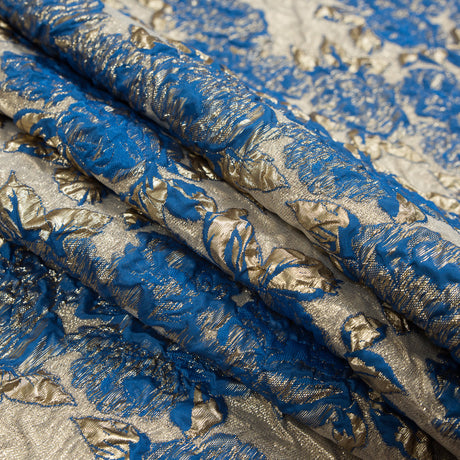 Cobalt Luxury Floral Metallic Brocade