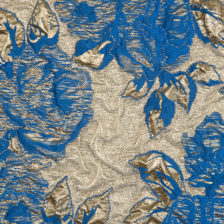Cobalt Luxury Floral Metallic Brocade