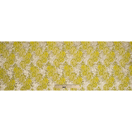 Lime Luxury Floral Metallic Brocade
