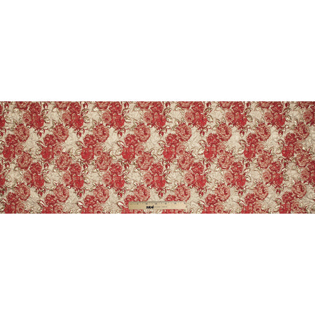 Red Luxury Floral Metallic Brocade