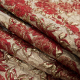Red Luxury Floral Metallic Brocade