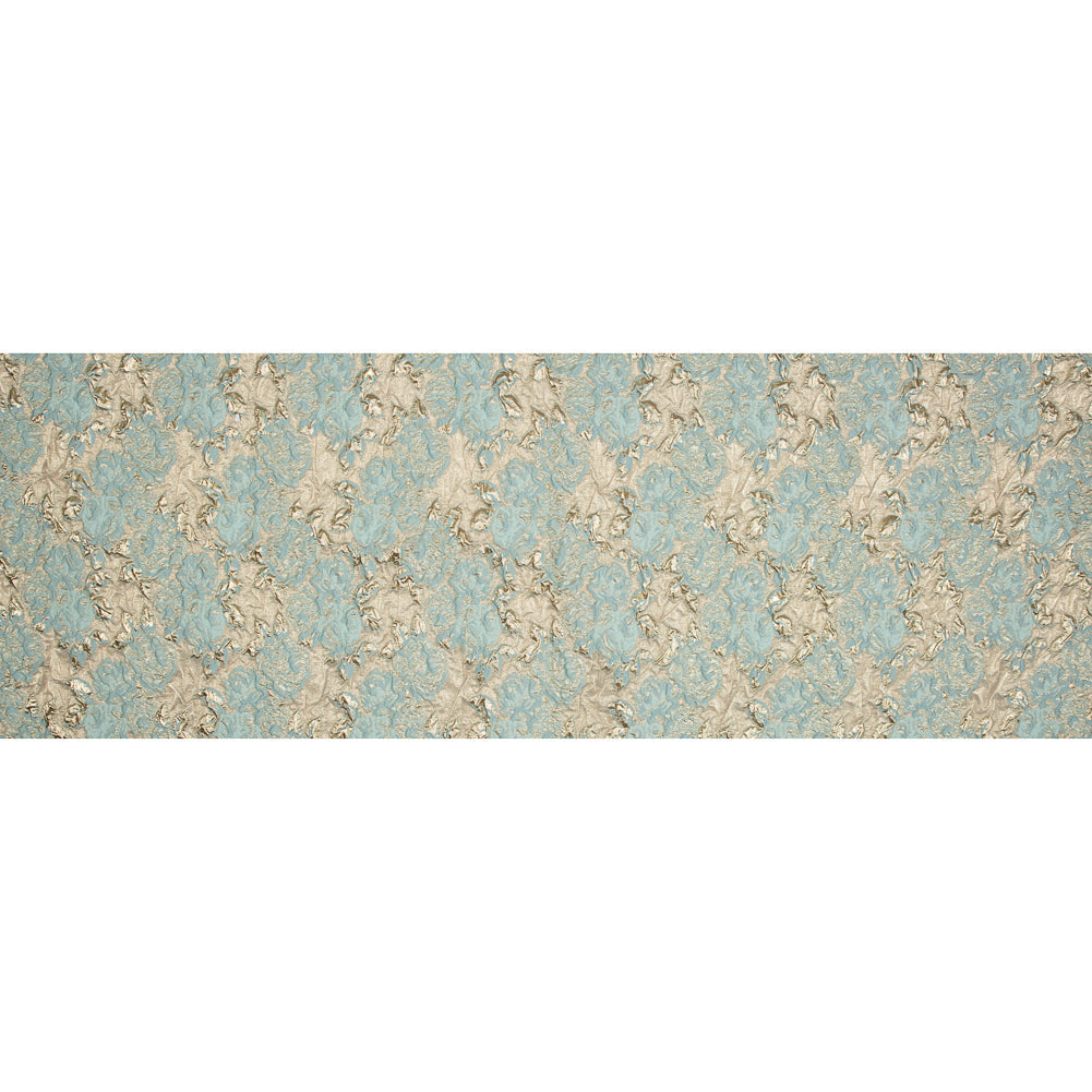 Seafoam Blue Luxury Floral Metallic Brocade