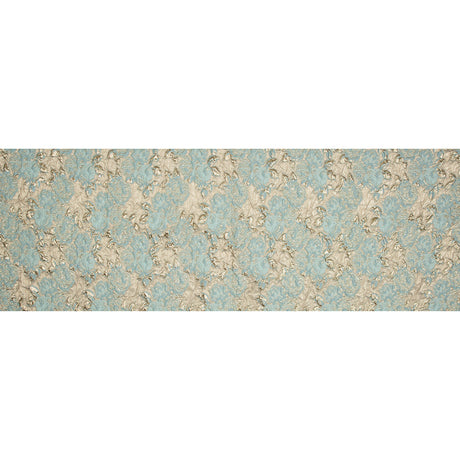 Seafoam Blue Luxury Floral Metallic Brocade