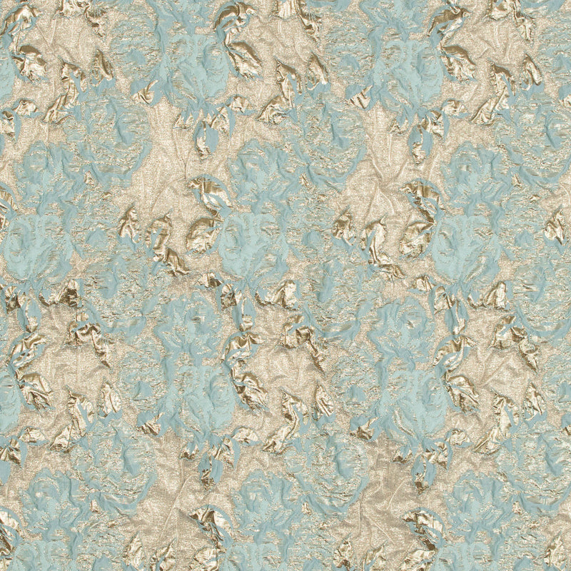 Seafoam Blue Luxury Floral Metallic Brocade