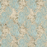 Seafoam Blue Luxury Floral Metallic Brocade