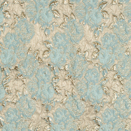 Seafoam Blue Luxury Floral Metallic Brocade