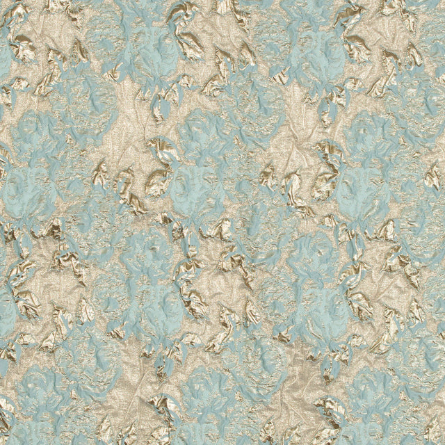 Seafoam Blue Luxury Floral Metallic Brocade