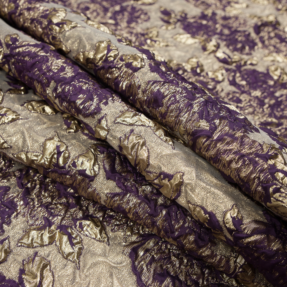 Regal Purple Luxury Floral Metallic Brocade